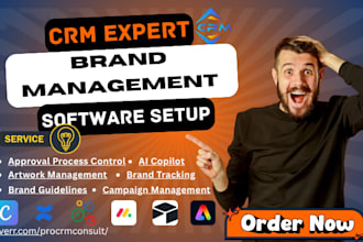 setup crm brand management software airtable canva zoho social monday confluence
