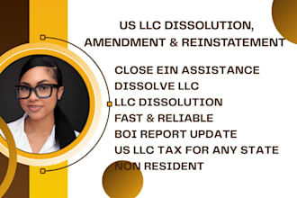 do US llc dissolution, llc amendment, llc reinstatement, dissolve llc close ein