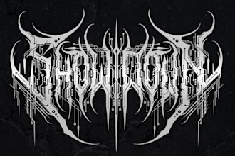 design a complex and brutal technical death metal logo
