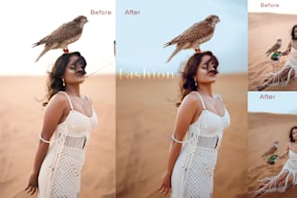 do highend photo retouching for wedding, fashion