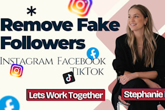 remove bot unfollow fake followers from instagram facebook tiktok account