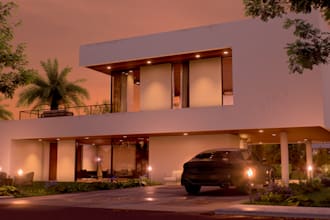 create realistic 3d architectural exterior renders