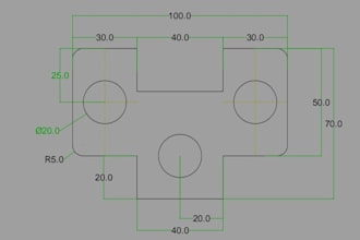 design 2d auto cad drafting with dimensions and details