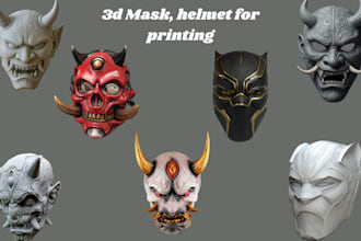3d print and paint, ship custom cosplay or halloween mask, prop helmet stl file