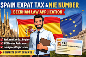 handle your spain expat tax,beckham law and nie application