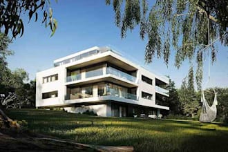 do 3d architecture design of residential apartment house or commercial building