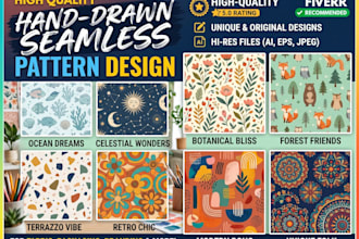 design high quality seamless hand drawn patterns
