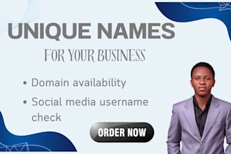 suggest unique names for your business, brand or product