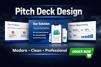 design professional pitch deck presentation for startups and investors