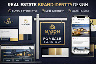 design strategic real estate brand identity, logo and branding kit