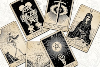 design custom tarot card playing card, card deck oracle card tcg card template