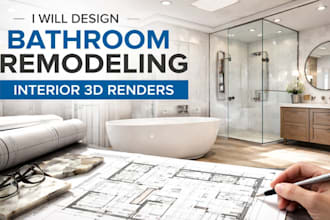 design bathroom remodeling interior 3d renders