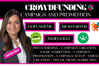 create and set up your kickstarter, gofundme, indiegogo crowdfunding campaign