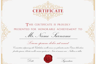 create a professional diploma award certificate, high school college transcript