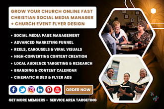 be your christian social media manager and design unique church flyer in 4 hours