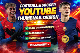 design football youtube thumbnail and soccer thumbnail