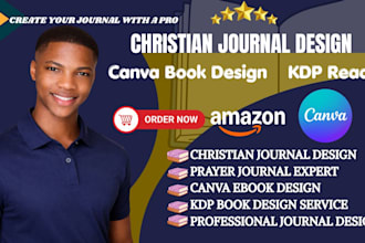 create christian prayer journals, devotionals, KDP canva ebooks design and cover
