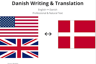 write professional danish and english content