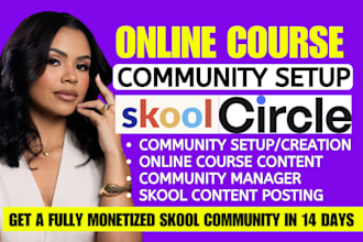 do skool online course setup skool online community setup community manager