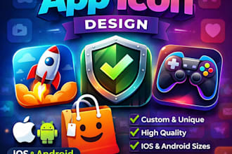 design modern professional mobile app icon for ios and android
