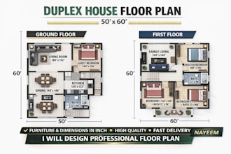 design modern 2d floor plan and house layout in autocad