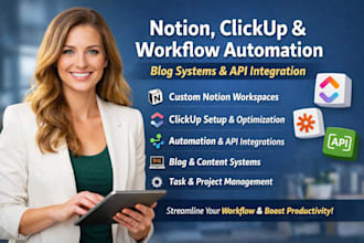 build notion workspace workflow automation blog API integration clickup systems