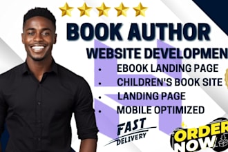 book author website, ebook website, author landing page