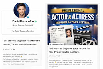 create a beginner actor resume for film, TV and theatre auditions