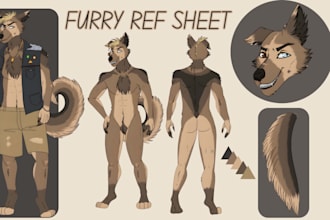 draw furry character reference sheet, furry anthro nsfw oc ref sheet, fursona