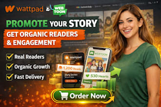 promote your wattpad and webtoon story, with organic readers and engagement