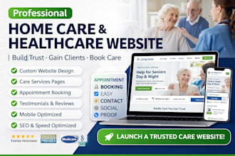 design home care website healthcare medical elderly care website