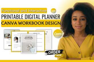 do printable journal canva workbook digital planner and PDF lead magnet design