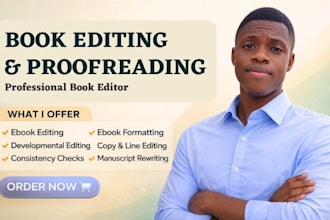 edit and proofread manuscript, book editing and formatting ready for publication