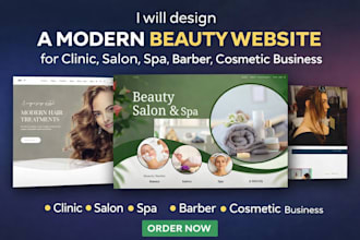 design a modern beauty website for clinic, salon,spa, barber, cosmetic business