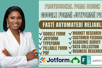 build and automate google forms, jotform, fillable pdf form survey