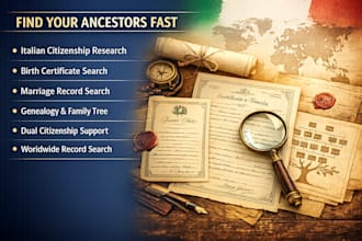 locate documents for italian or other worldwide dual citizenship or genealogy