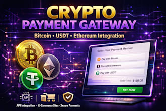 setup secure crypto payment gateway API integrationfor your ecommerce