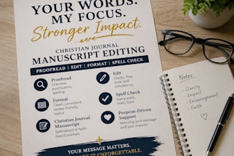 proofread, edit, format, spell check, christian journal manuscript