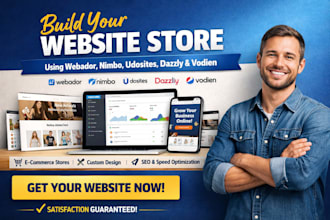 build webador nimbo udosites dazzly vodien website store design