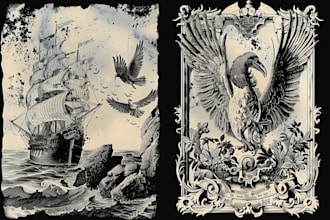 draw artwork illustration with vintage engraving style