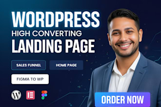 build a responsive wordpress landing page design, sales funnel, homepage design