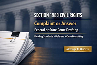 draft a 1983 civil rights complaint or answer for federal court