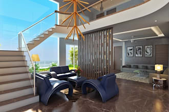 do 3d modern bedroom, kitchen, sitting room interior design with 3d rendering