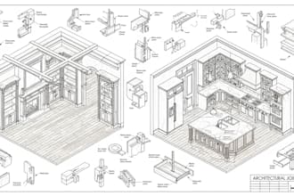 do furniture layout, kitchen cabinet, woodwork, joinery, millwork
