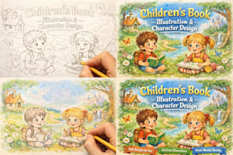 children story book illustration children story children story book illustration