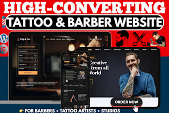 design a professional tattoo and barber website that attracts clients