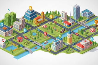 design 2d vector maps, 3d event maps and isometric map illustrations