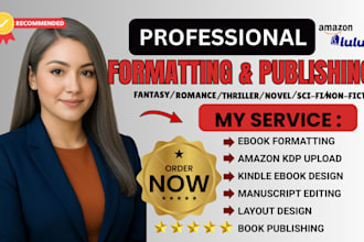 do ebook formatting, paperback formatting and typesetting for amazon KDP