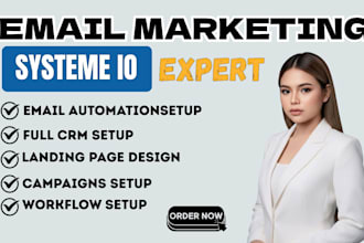 build german systeme io website, sales funnels, landing pages email automation