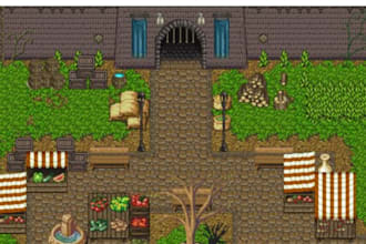 create pixel art tileset, terrain, pixel asset tile texture for multiplayer game